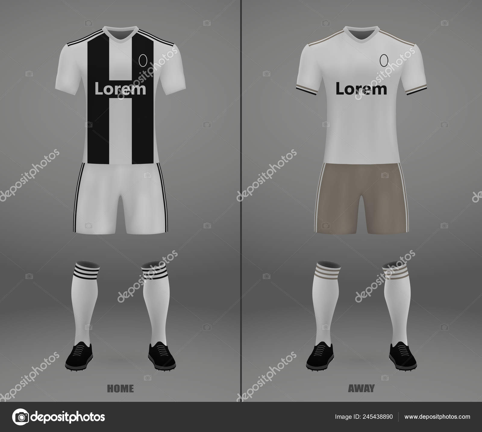 Kit de fútbol milan, plantilla de camiseta para camiseta de fútbol.