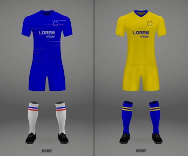 futbol takımı Chelsea 2018-19, futbol forma gömlek şablonu. Vektör çizim