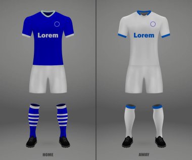 futbol takımı Schalke 2018-19, futbol forma gömlek şablonu. Vektör çizim