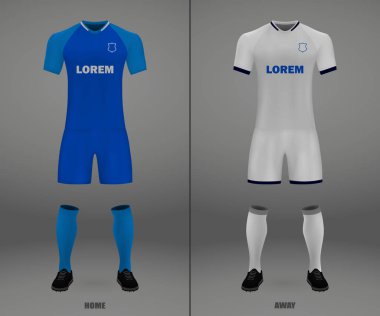 futbol takımı Hoffenheim 2018-19, futbol forma gömlek şablonu. Vektör çizim