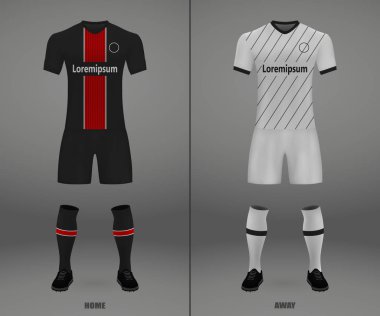 futbol takımı Bayer Leverkusen 2018-19, futbol forma gömlek şablonu. Vektör çizim