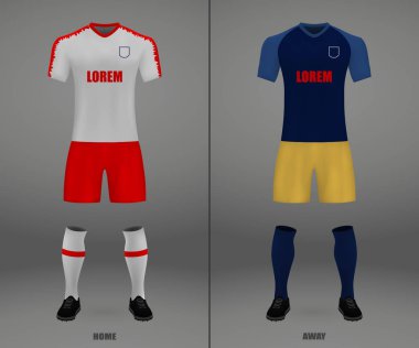 futbol takımı Rb Leipzig2018-19, futbol forma gömlek şablonu. Vektör çizim