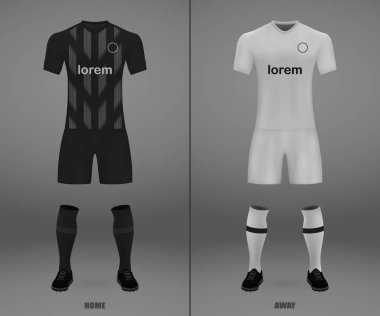 futbol takımı Eintracht Frankfurt 2018-19, futbol forma gömlek şablonu. Vektör çizim