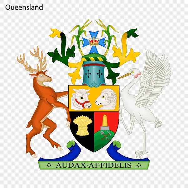 Emblema Del Queensland Stato Dell Australia Illustrazione Vettoriale — Vettoriale Stock