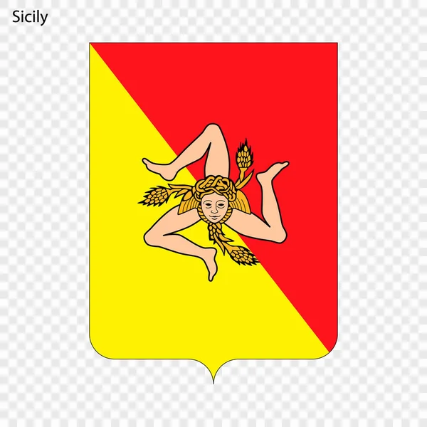 シチリア島 イタリアの州の紋章 ベクトル図 — ストックベクタ