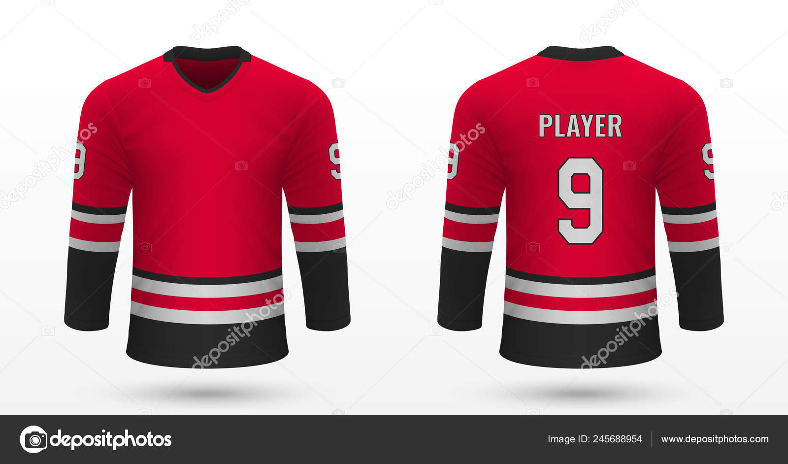 Realistic Sport Shirt Dallas Stars Jersey Template Ice Hockey Kit