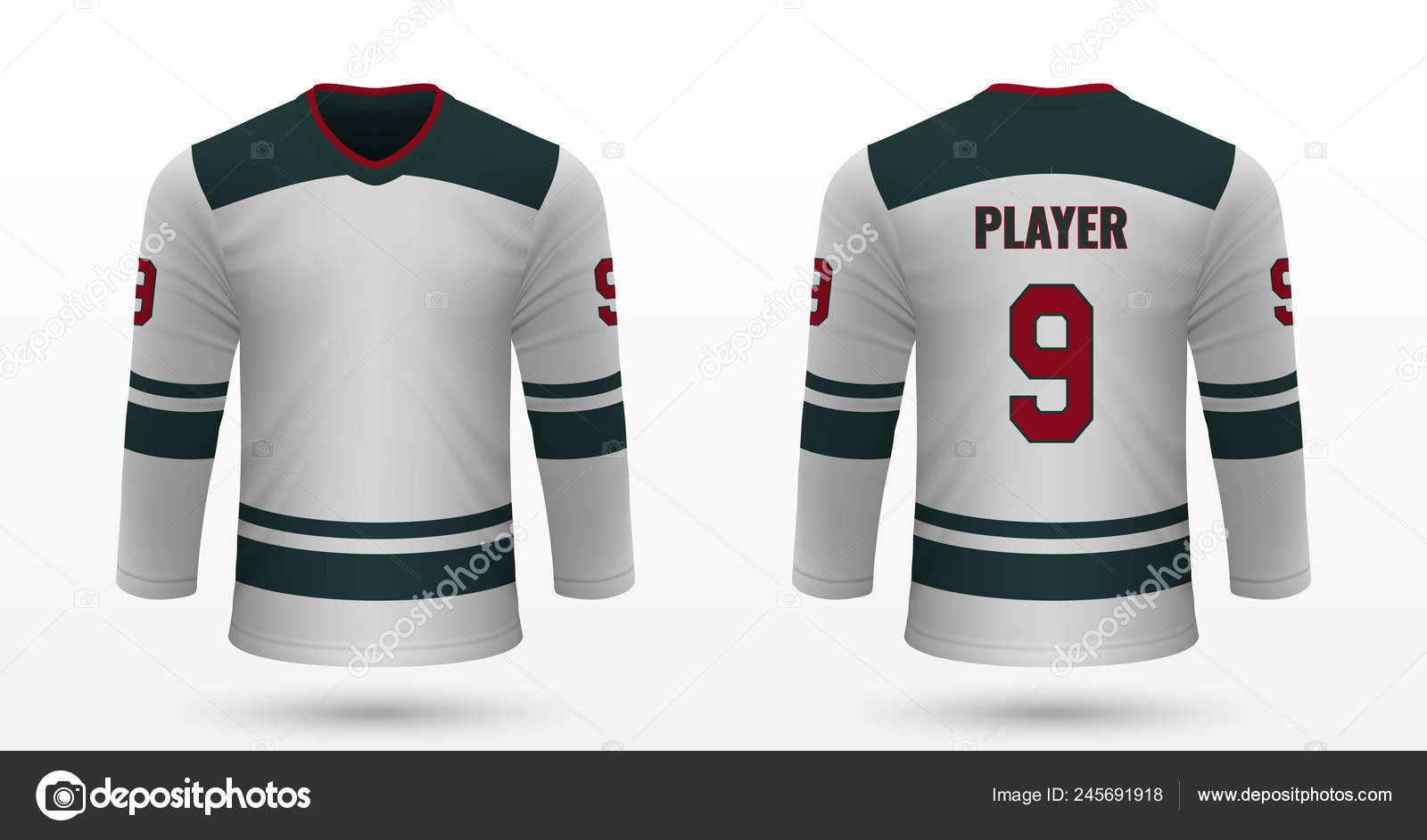 Realistic Sport Shirt Minnesota Wild Jersey Template Ice Hockey