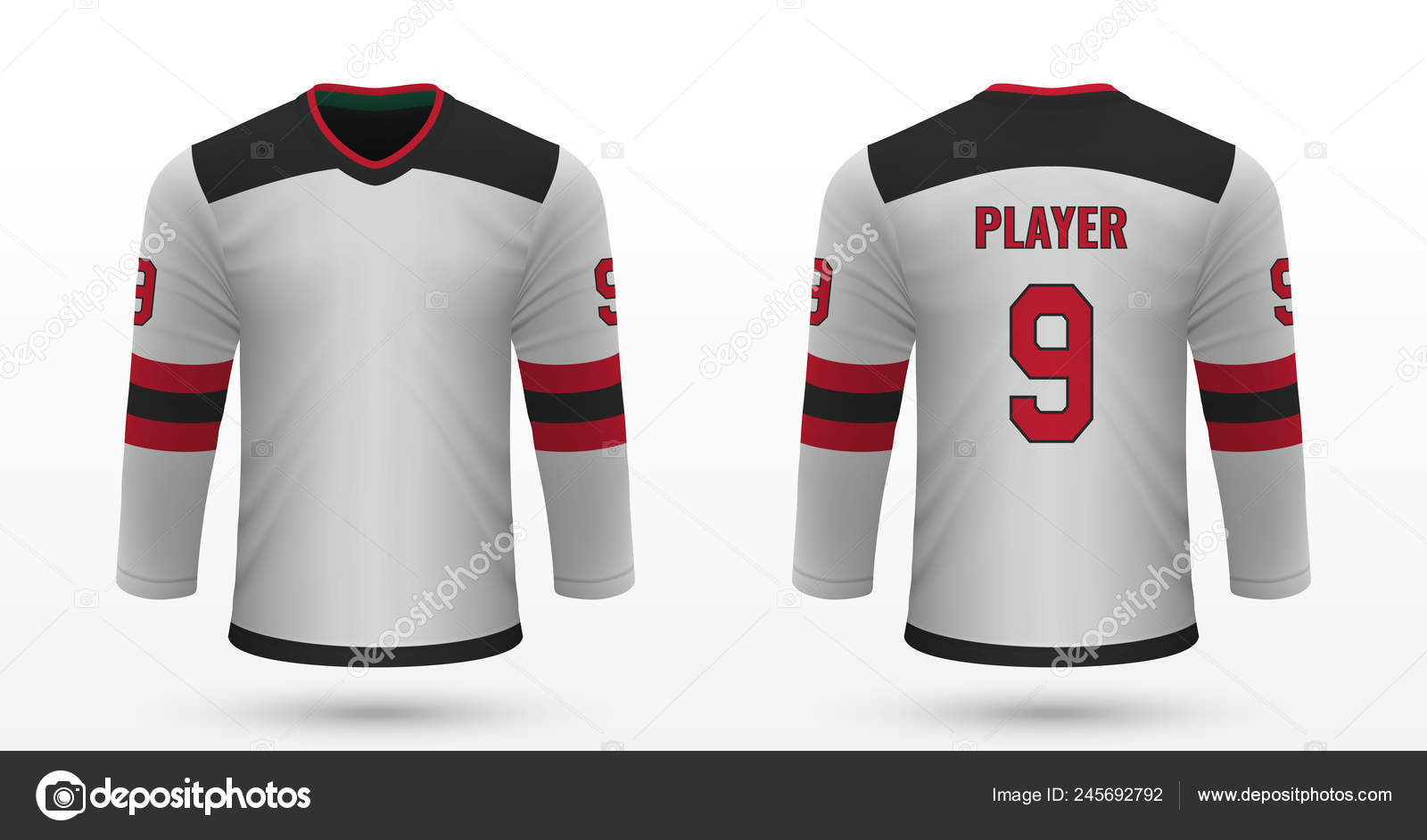 Realistic Sport Shirt Dallas Stars Jersey Template Ice Hockey Kit