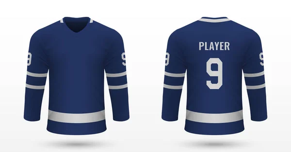 Camicia Sportiva Realistica Toronto Maple Leafs Modello Jersey Kit Hockey — Vettoriale Stock
