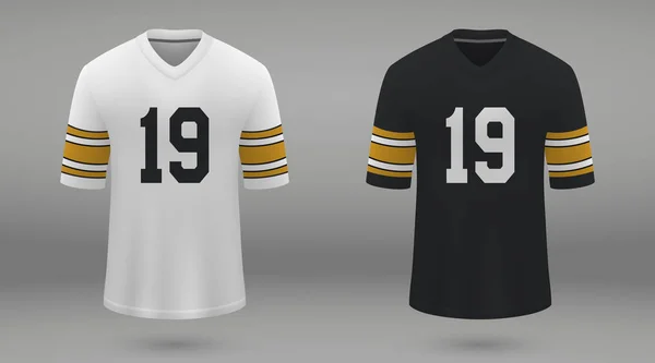 Camisola Futebol Americano Realista Pittsburgh Steelers Modelo Camisa Para Kit — Vetor de Stock