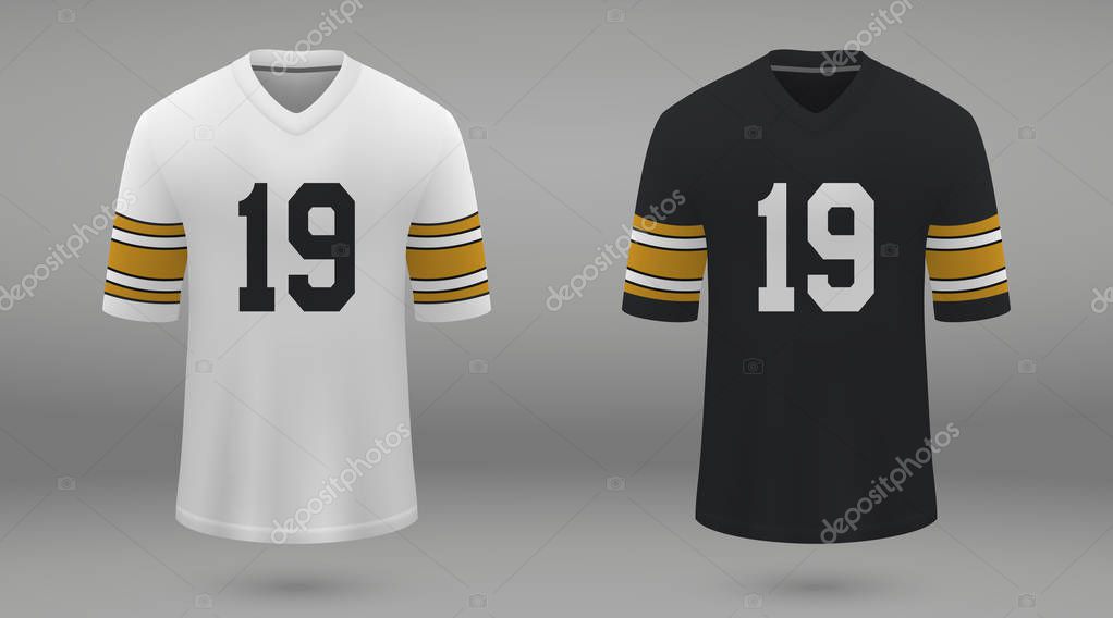 Camiseta Fútbol Americano Realista Pittsburgh Steelers Plantilla Camisa  Para Kit Vector de Stock de ©grebeshkovmaxim@gmail.com 245708526