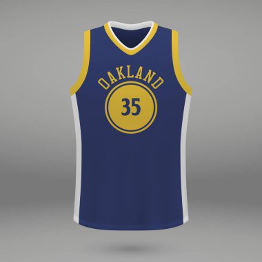 Gerçekçi spor gömlek Golden State Warriors, jersey şablon basketbol takımı için. Vektör çizim