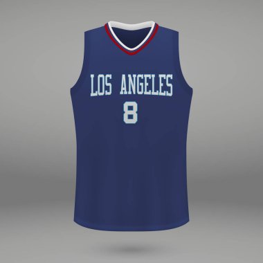Gerçekçi spor gömlek Los Angeles Clippers, jersey şablon basketbol takımı için. Vektör çizim