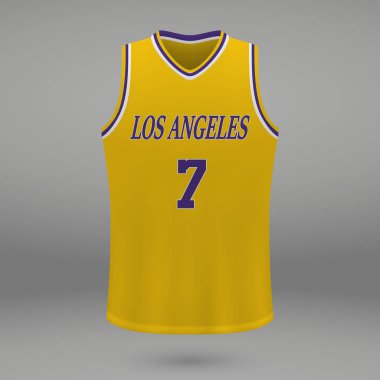 Gerçekçi spor gömlek Los Angeles Lakers, jersey şablon basketbol takımı için. Vektör çizim
