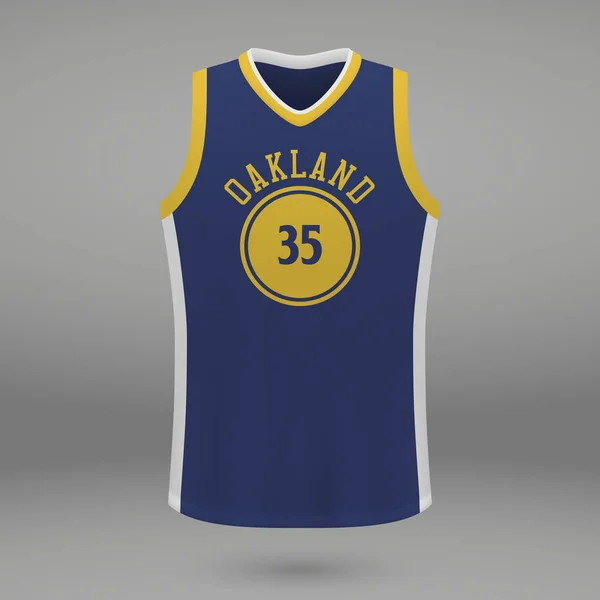 Camisa Deportiva Realista Golden State Warriors Plantilla Jersey Para Kit — Archivo Imágenes Vectoriales