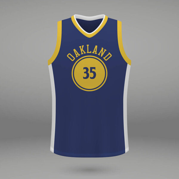 Realistic sport shirt Golden State Warriors, jersey template for basketball kit. Vector illustration