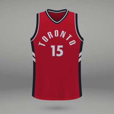 Gerçekçi spor gömlek Toronto Raptors, jersey şablon basketbol takımı için. Vektör çizim