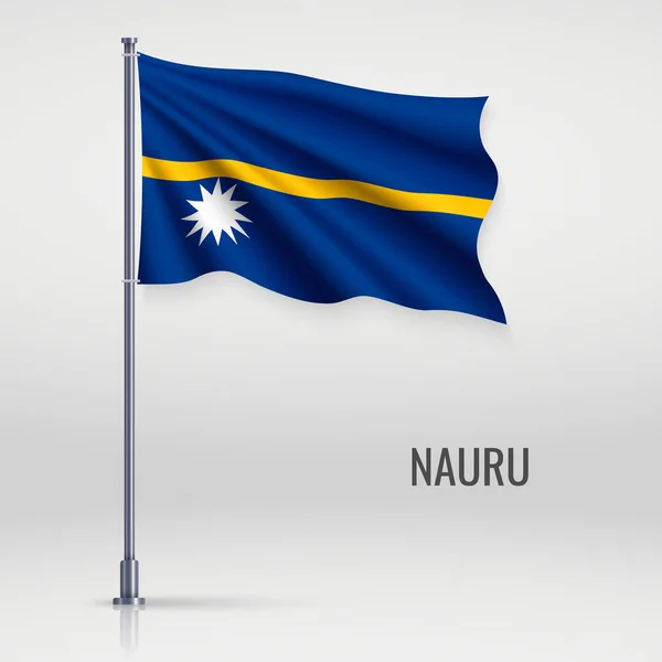 Κυματιστή Σημαία Του Ναούρου Κοντάρι Σημαίας Πρότυπο Σχεδιασμού Αφίσας Ημέρας — Διανυσματικό Αρχείο