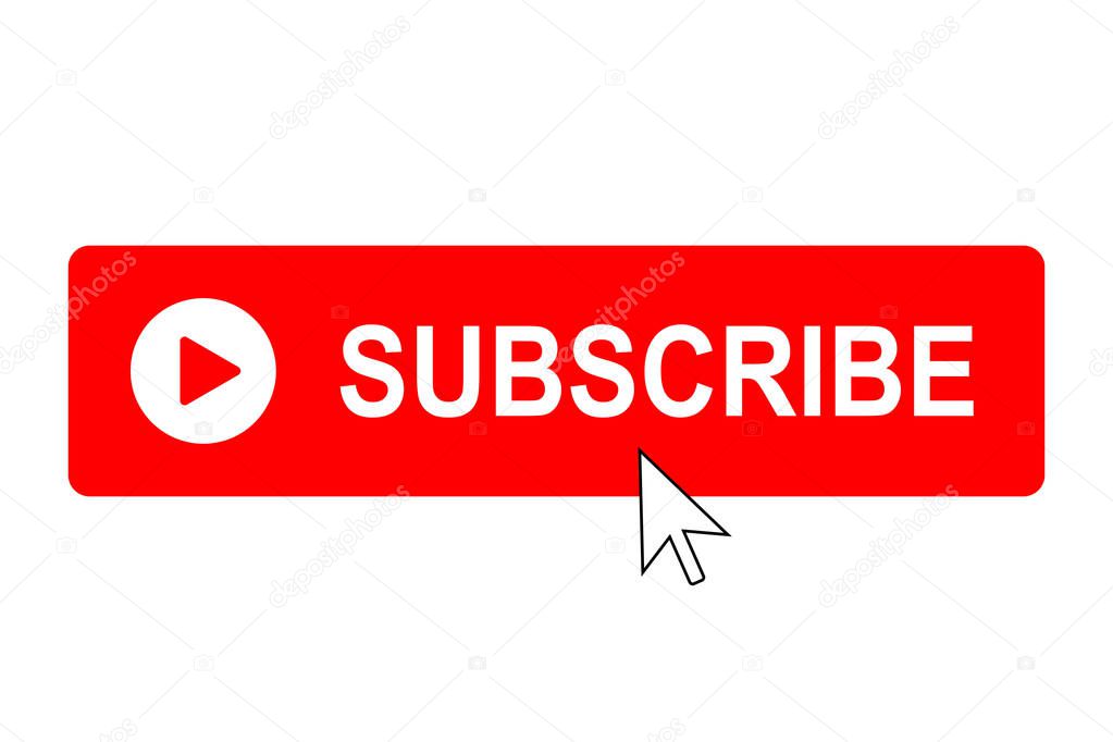 Subscribe button with mouse pointer. 