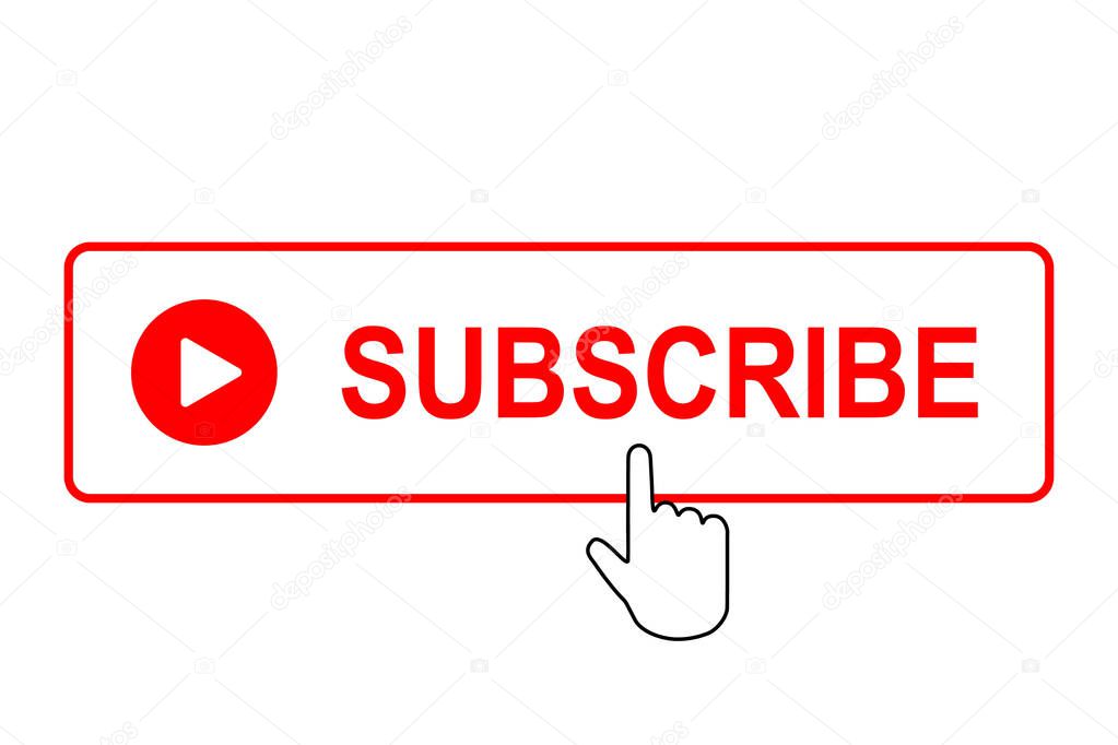 Subscribe button with mouse pointer. 