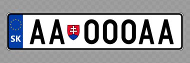 Vehicle number plate.  clipart
