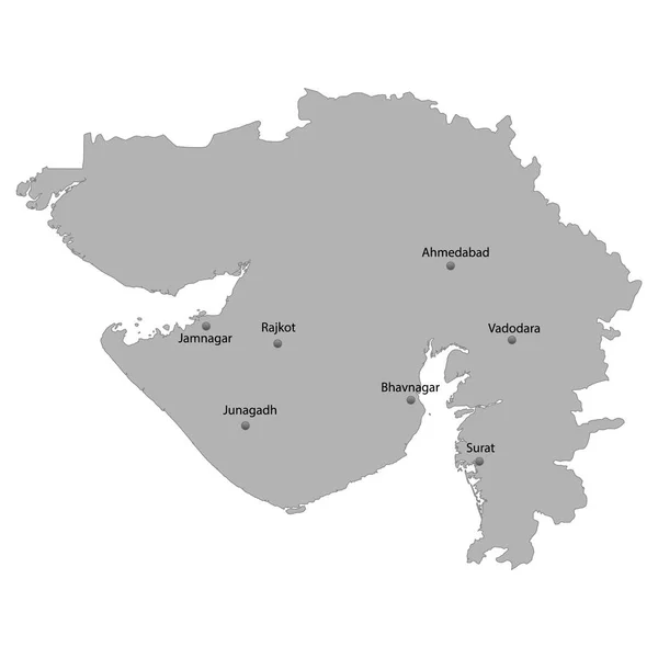 Qualitativ hochwertige Karte Bundesstaat Indien — Stockvektor
