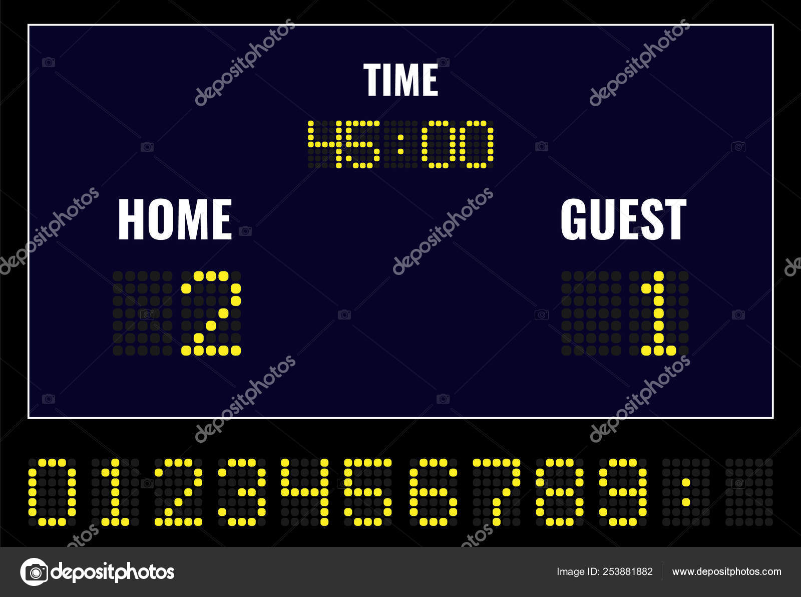 LED digital scoreboard Stock Vector Image by ©grebeshkovmaxim@gmail.com