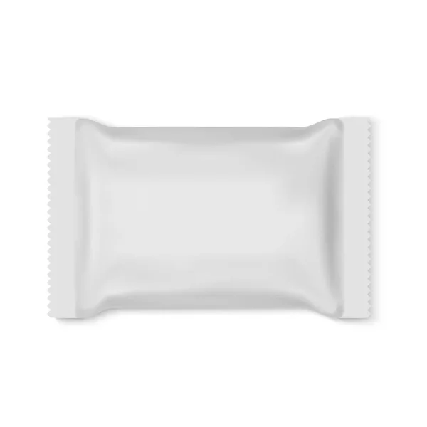 Fehér üres Foil Food Bag csomagolás — Stock Vector