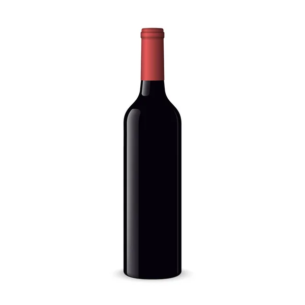 Botella de vino sobre fondo blanco — Vector de stock