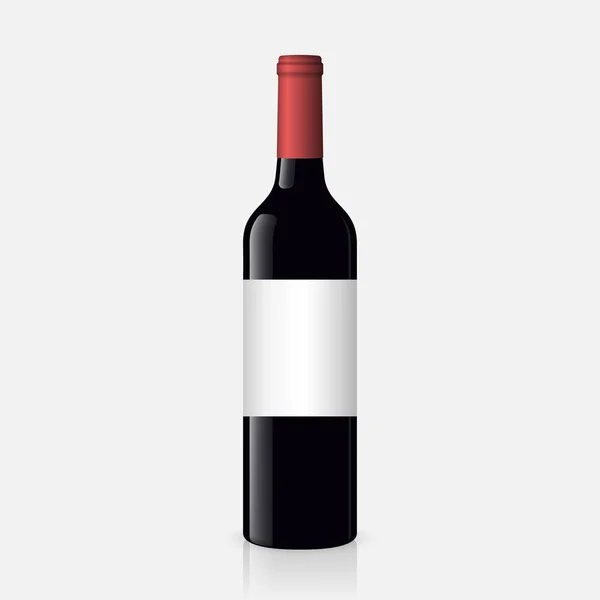 Botella de vino sobre fondo blanco — Vector de stock