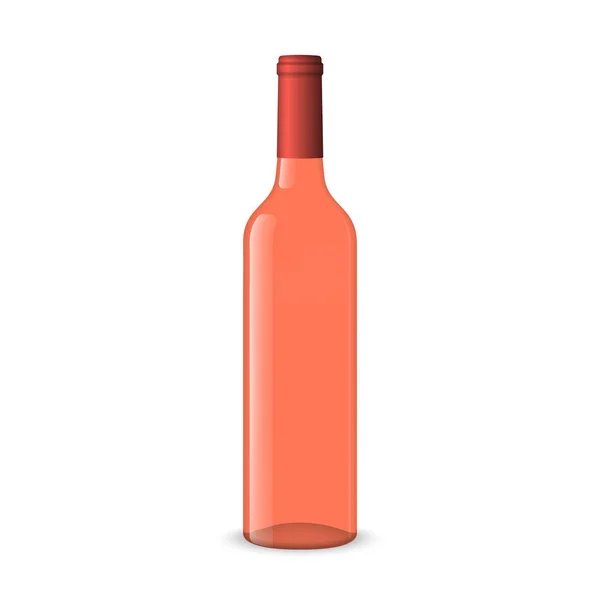 Botella de vino sobre fondo blanco — Vector de stock