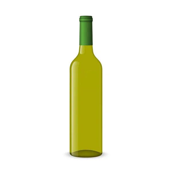 Botella de vino sobre fondo blanco — Vector de stock