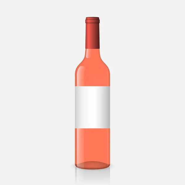 Botella de vino sobre fondo blanco — Vector de stock