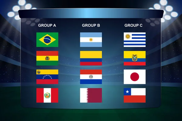 Amérique du Sud groupes de coupe de football — Image vectorielle