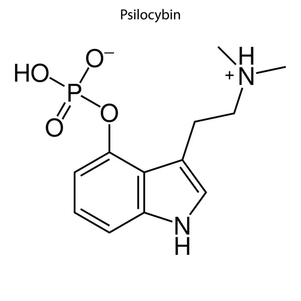 Fórmula esquelética de la molécula química . — Vector de stock