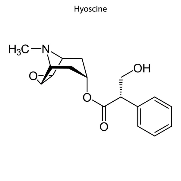 Fórmula esquelética de la molécula química . — Vector de stock