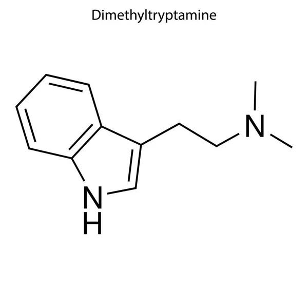 Fórmula esquelética de la molécula química . — Vector de stock