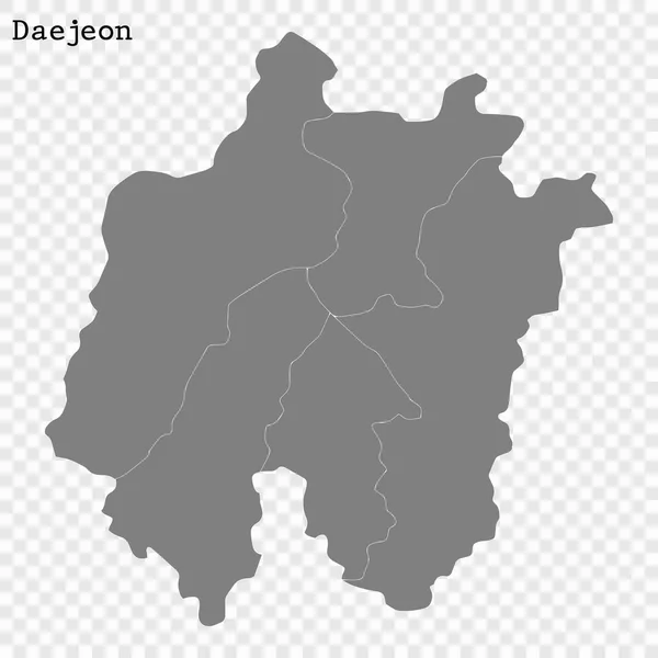 Mappa di alta qualità provincia della Corea del Sud — Vettoriale Stock