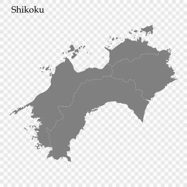 Mappa di alta qualità regione del Giappone — Vettoriale Stock