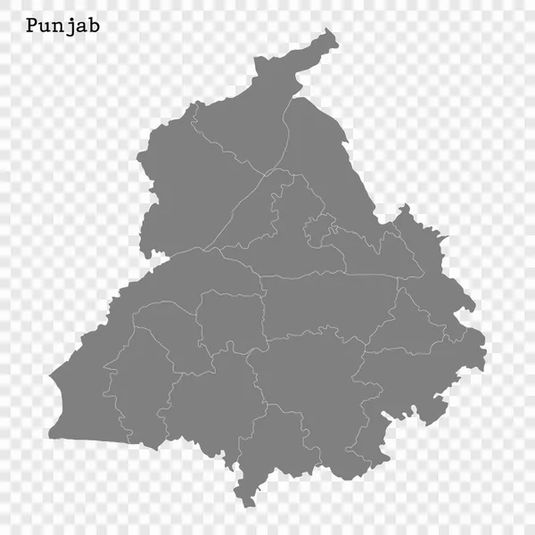 Mapa de alta calidad del estado de la India — Archivo Imágenes Vectoriales