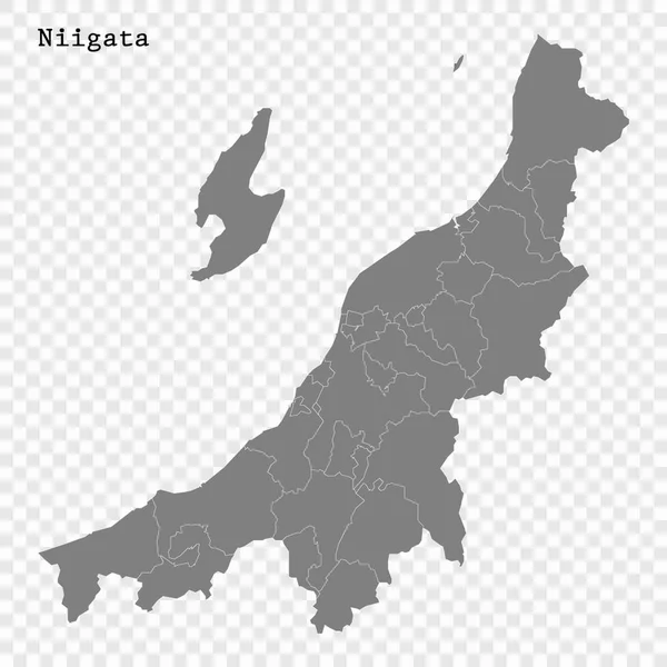Peta kualitas tinggi prefektur Jepang - Stok Vektor