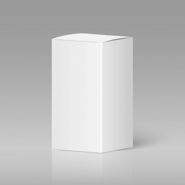 Gerçekçi beyaz boş kutu