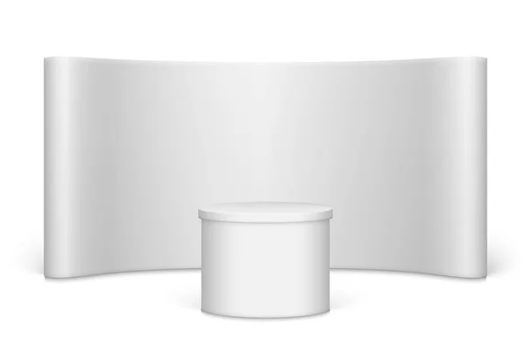 Білий порожній виставковий стенд — стоковий вектор