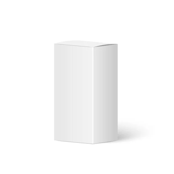 กล่องเปล่าสีขาวสมจริง — ภาพเวกเตอร์สต็อก