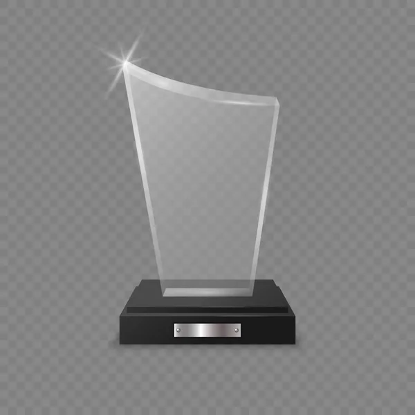 Premio trofeo de vidrio — Vector de stock