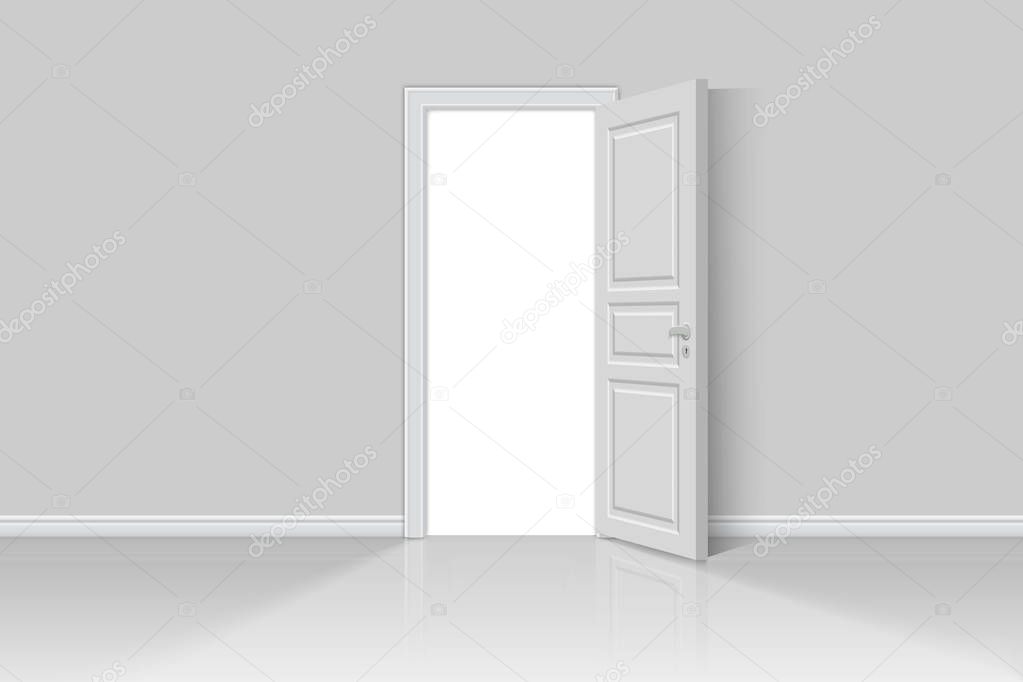 Open realistic door