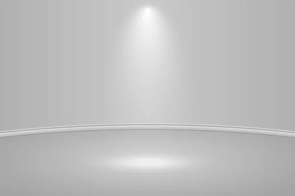 Empty white round studio room — Stock Vector