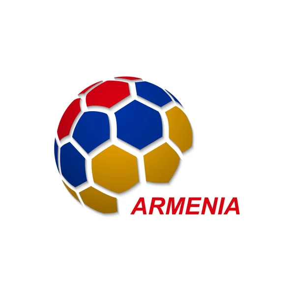 Pallone da calcio astratto con colori bandiera nazionale — Vettoriale Stock