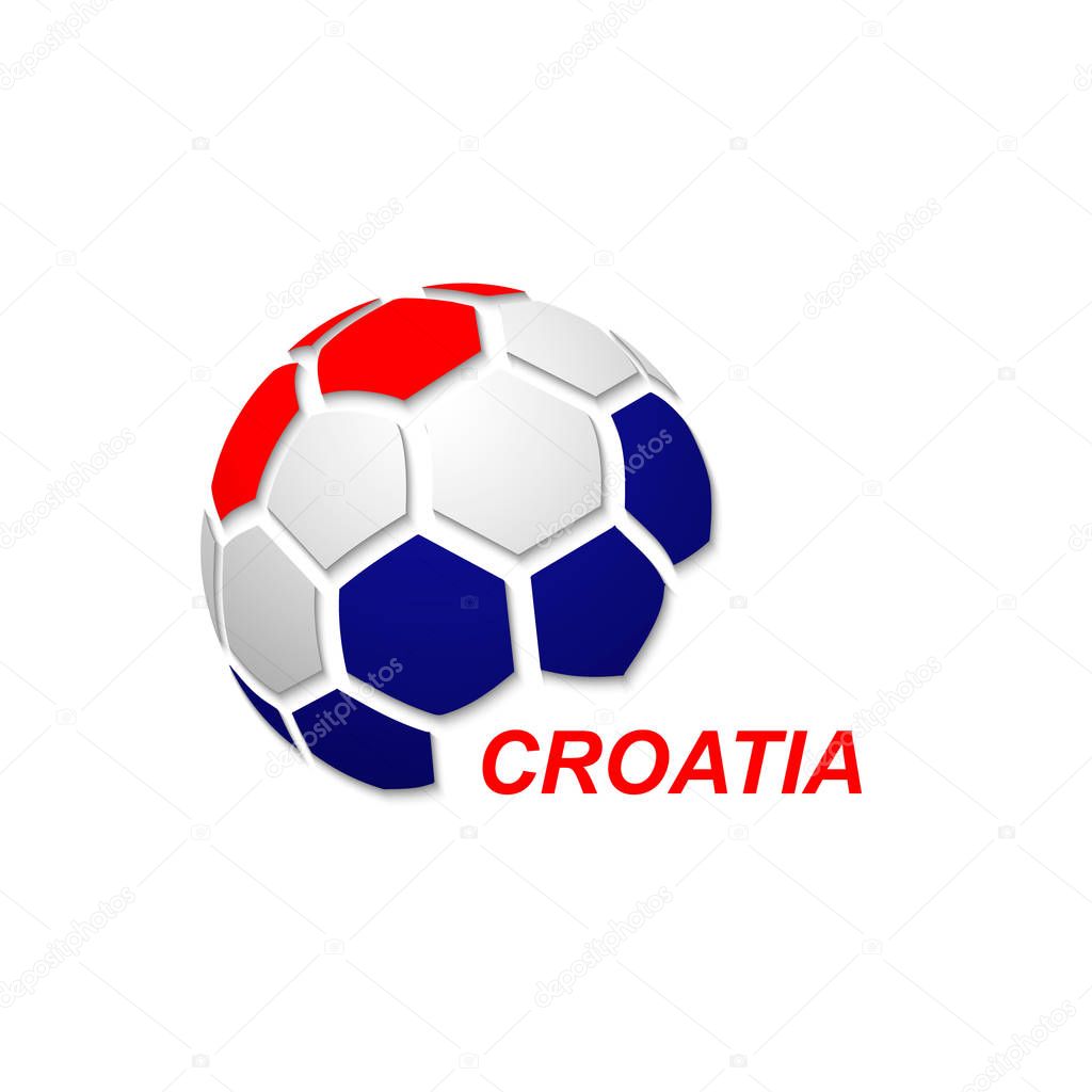 Football banner. Vector illustration of abstract soccer ball with Croatia national flag colors