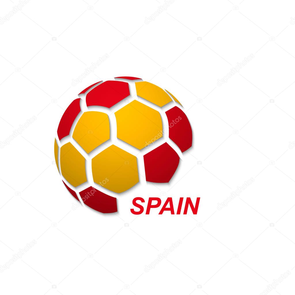 Football banner. Vector illustration of abstract soccer ball with  national flag colors